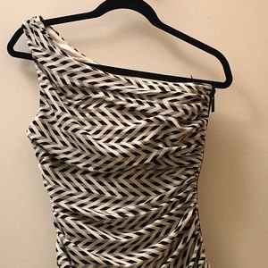 A|X Armani Exchange One Shoulder B&W Dress Sz 4